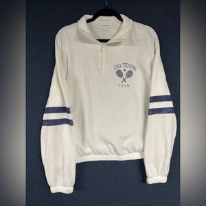 Tennis half zip crew neck